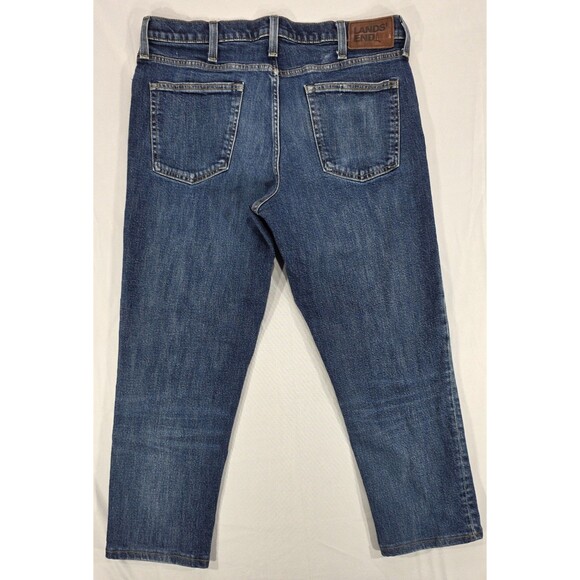 Lands End Mens Jeans Square Rigger Straight Leg Medium Wash Stretch Denim 35x26 - Picture 2 of 16